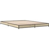  The Living Store Posteljni okvir sonoma hrast 135x190 cm inž. les in kovina - Posteljni Okvir, (21445836) | Shoptok.si