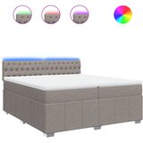 vidaXL Box spring postelja z vzmetnico taupe 200x200 cm blago, (21306704) | Shoptok.si