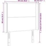  LED uzglavlje crno 93 x 16 x 118/128 cm od tkanine | shoptok.hr