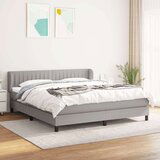  Box spring postelja z vzmetnico svetlo siva 180x200 cm blago, (20789963) Cene