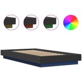  Okvir za krevet s LED svjetlima crni 90x190cm konstruirano drvo | shoptok.hr