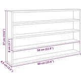  Stenska vitrina s polico Bež 60 x 8,5 x 37 cm Konstruiran les, (5000201638) | Shoptok.si