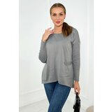 Kesi Sweater with front pockets grey Cene