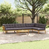  5 Komad Jedinične vrtne Pallet sofe Čvrsto drvo akacije | shoptok.hr