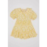 Defacto Baby Girl Floral Short Sleeve Crinkle Viscose Dress cene
