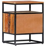 vidaXL Nočna omarica 40x30x50 cm trden predelan les in jeklo, (20732151) | Shoptok.si