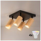 Brilagi LED RGBW prigušiva spot svetiljka SELE SQUARE 4xGU10/6,5W/230V crna/hrast Cene