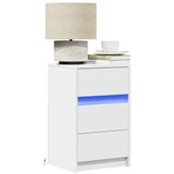 vidaXL Noćni ormarić s LED svjetlima bijeli od konstruiranog drva | shoptok.hr