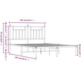  Metalni okvir za krevet s uzglavljem bijeli 150x200 cm | shoptok.hr