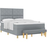 vidaXL Box Spring Krevet s Madracem &amp Klupom Svjetlosivi 140x190 cm Tkanina Cijene