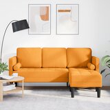 vidaXL Sofa L-oblik 3-sjedala Tamno žuta 160 cm Tkanina | shoptok.hr