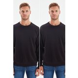 Trendyol Black Men's Oversize Fit 2-Pack Sweatshirt Cene