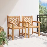  Vrtna stolica 2 pcs 60 x 58 x 90 cm Čvrsto teak drvo | shoptok.hr