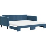 The Living Store Izvlečna dnevna postelja z vzmetnicami modra 100x200 cm žamet - Izvlečna Dnevna Postelja, (21490832) | Shoptok.si