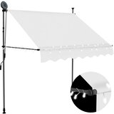 vidaXL Ročno zložljiva tenda z LED lučmi 200 cm krem Cene