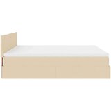  Otomanski okvir kreveta s madracima krem 200x200cm od tkanine | shoptok.hr