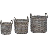  Cvečni koš s shranjevanjem 3 pcs Kubu siva Kubu rattan, (5000285955) | Shoptok.si