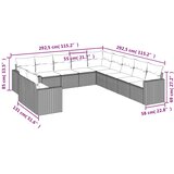 11-dijelni set vrtnih sofa od poliratana s jastucima crni | shoptok.hr