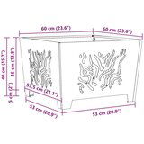 vidaXL Crno Hladno valjani čelik 60 x 60 x 40 cm Izdržljivo Ognjište | shoptok.hr