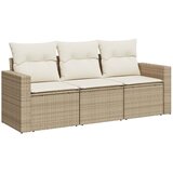 Maison Chic Seti vrtnega pohištva - Vrtna garnitura - Vrtni pohištvo set 3-delna z blazinami bež poli ratan, (21811083) | Shoptok.si
