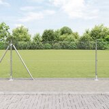 vidaXL varjena žična ograja z 13 priključnimi stebri 0.8x50 m pocinkano jeklo | Shoptok.si