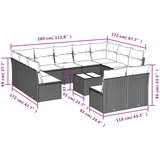 vidaXL 12-dijelni set vrtnih sofa od poliratana s jastucima smeđi | shoptok.hr