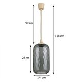 Brilagi LED luster na sajli R GLASS 1xE27/60W/230V Ø 14 cm bež/zadimljeno-siva | Eponuda.com