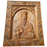 Studio 3d-art Ikona Sv.Vasilije Ostroški u duborezu pravougaona Cene