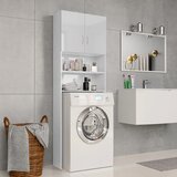 vidaXL Omara za pralni stroj visok sijaj bela 64x25,5x190 cm | Shoptok.si