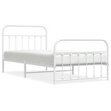  Metalni okvir kreveta uzglavlje i podnožje bijeli 107x203 cm | shoptok.hr
