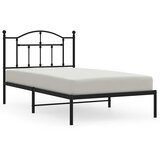  Metalni okvir za krevet s uzglavljem crni 100x190 cm | shoptok.hr