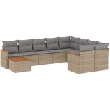 vidaXL 10-dijelni set vrtnih sofa s jastucima bež od poliratana | shoptok.hr