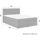Bessagi Home Postelja Boxspring Lisa, Antracit, 140x200 | Shoptok.si