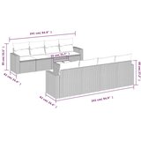 vidaXL 9-dijelni set vrtnih sofa s jastucima crni od poliratana | shoptok.hr