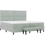  Krevet s opruga kutije Svijetlo siva 200 x 200 cm Baršun | shoptok.hr