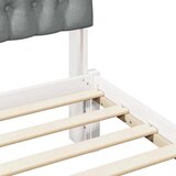 vidaXL Krevetni okvir s tapiciranim uzglavljem Bijelo 200 x 200 cm | shoptok.hr