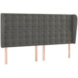  Uzglavlje s ušima tamnosivo 203x23x118/128 cm baršunasto | shoptok.hr