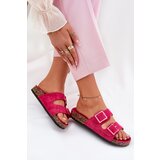 Boto Women's sandals with transparent elements on cork sole fuchsia Sercele | Shoptok.si