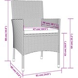  3-dijelni vrtni bistro set od poliratana s jastucima bež | shoptok.hr