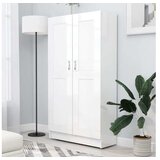  Knjižna omara visok sijaj bela 82,5x30,5x150 cm iverna plošča | Shoptok.si