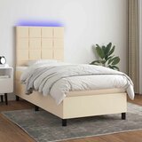  box spring s madracem LED krem 90x200 cm od tkanine | shoptok.hr