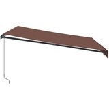 vidaXL Ročno zložljiva tenda z LED rjava 400x300 cm | Shoptok.si