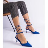 Gemre Blue slingback ankle-tie stilettos Viktoriada | Shoptok.si