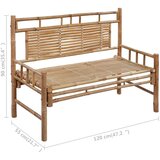  Klupa s jastukom 120 cm od bambusa | shoptok.hr