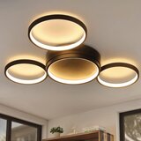Nettlife LED stropna svetilka za dnevno sobo, topla črna, 29W, moderna s 4 obroči, dekorativna svetilka za spalnico, otroško sobo, kuhinjo, (22111109) | Shoptok.si