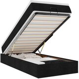  Otomanski okvir kreveta s madraca crni 80x200cm od tkanine | shoptok.hr
