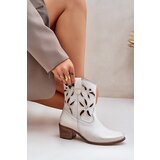 Boto Lewski Shoes Leather perforated ankle boots with heel Zazoo 3621 distressed gold | Eponuda.ba