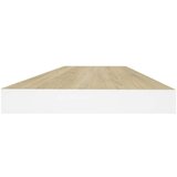 vidaXL Stenske police 2 kosa barva hrasta in bela 60x23,5x3,8 cm MDF | Shoptok.si