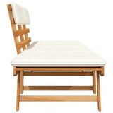  Klupa s jastucima 2-u-1 190 cm masivno bagremovo drvo | shoptok.hr