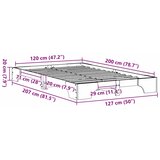  Krevetna konstrukcija Bijela 120 x 200 cm Čvrsto borovo drvo | shoptok.hr